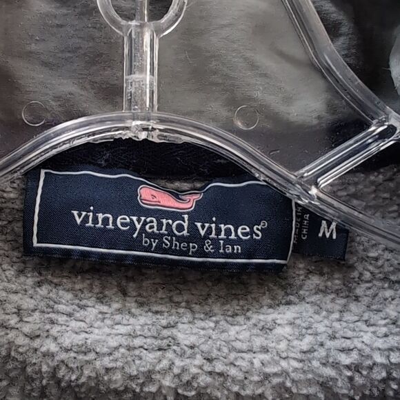 Vineyard Vines Gray Sweater Fleece Quarter Zip Sheep Shirt Sz M - Picture 6 of 8